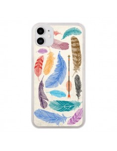 Coque iPhone 11 Feather Plumes Multicolores - Rachel...