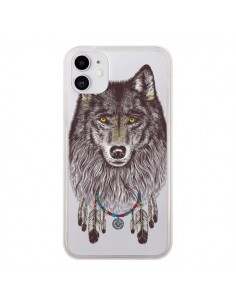 Coque iPhone 11 Loup Wolf Attrape Reves Transparente -...