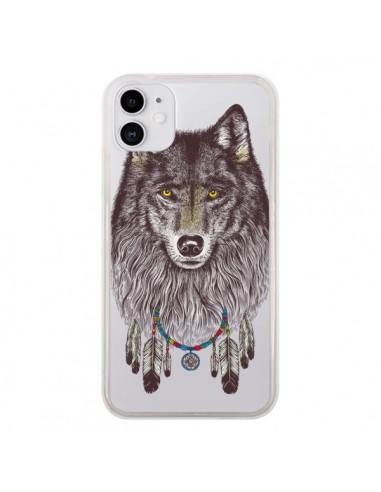 Coque iPhone 11 Loup Wolf Attrape Reves Transparente - Rachel Caldwell
