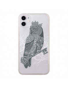 Coque iPhone 11 Owl King Chouette Hibou Roi Transparente...