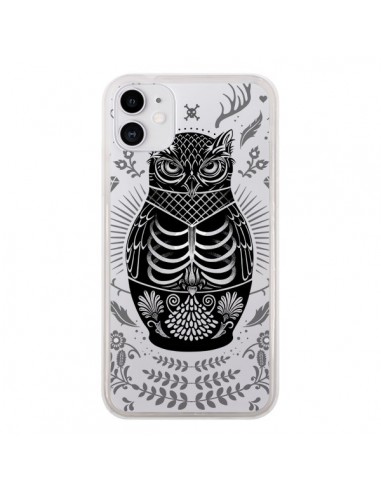 Coque iPhone 11 Owl Chouette Hibou Squelette Transparente - Rachel Caldwell