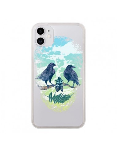 Coque iPhone 11 Tête de Mort Nature Transparente - Rachel Caldwell