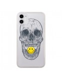 Coque iPhone 11 Tête de Mort Smiley Transparente - Rachel Caldwell