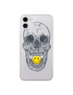Coque iPhone 11 Tête de Mort Smiley Transparente - Rachel...