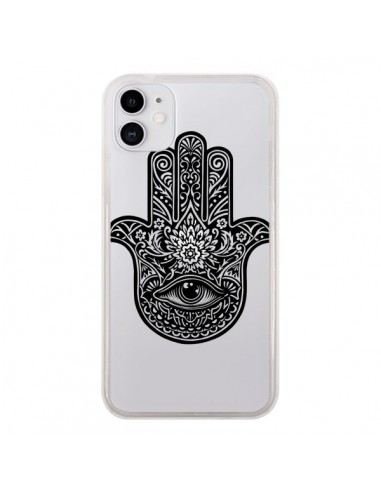 Coque iPhone 11 Hamsa Cinq Doigts Main Mauvais Oeil Transparente - Rachel Caldwell