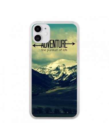 Coque iPhone 11 Adventure the pursuit of life Montagnes Ski Paysage - R Delean