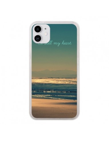 Coque iPhone 11 Be still my heart Mer Sable Beach Ocean - R Delean