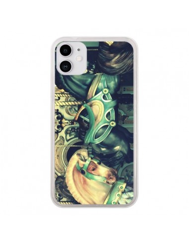 Coque iPhone 11 Manege Enfant Carrousel Chevaux - R Delean