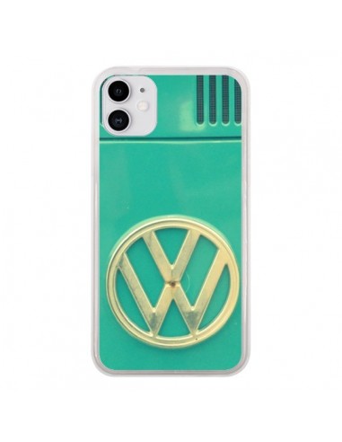 Coque iPhone 11 Groovy Van Hippie VW Bleu - R Delean