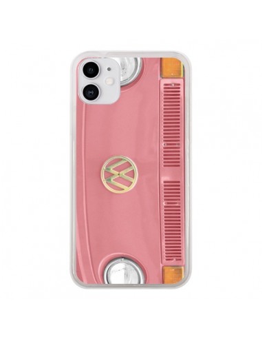 Coque iPhone 11 Groovy Van Hippie VW Rose - R Delean