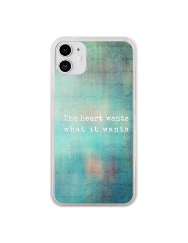 Coque iPhone 11 The heart wants what it wants Coeur - Sylvia Cook
