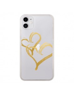 Coque iPhone 11 Deux Coeurs Love Amour Transparente -...