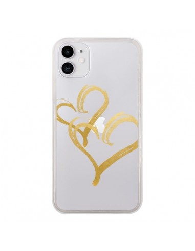 Coque iPhone 11 Deux Coeurs Love Amour Transparente - Sylvia Cook