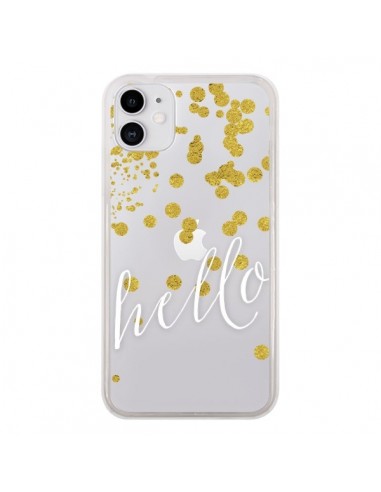 Coque iPhone 11 Hello, Bonjour Transparente - Sylvia Cook