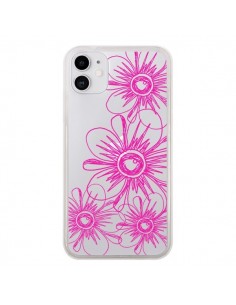 Coque iPhone 11 Spring Flower Fleurs Roses Transparente -...