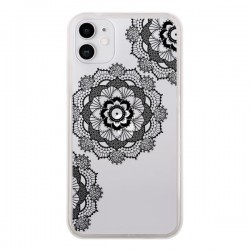 Coque iPhone 11 Triple Mandala Noir Black Transparente -...