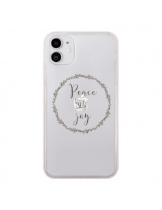 Coque iPhone 11 Peace and Joy, Paix et Joie Transparente...