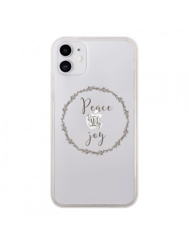 Coque iPhone 11 Peace and Joy, Paix et Joie Transparente - Sylvia Cook