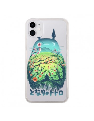 Coque iPhone 11 Totoro Manga Flower Transparente - Victor Vercesi