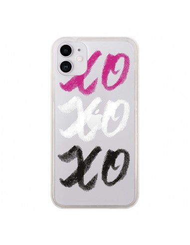 Coque iPhone 11 XoXo Rose Blanc Noir Transparente - Yohan B.