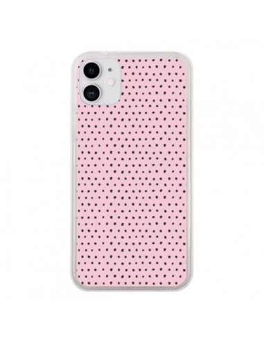 Coque iPhone 11 Artsy Dots Pink - Ninola Design