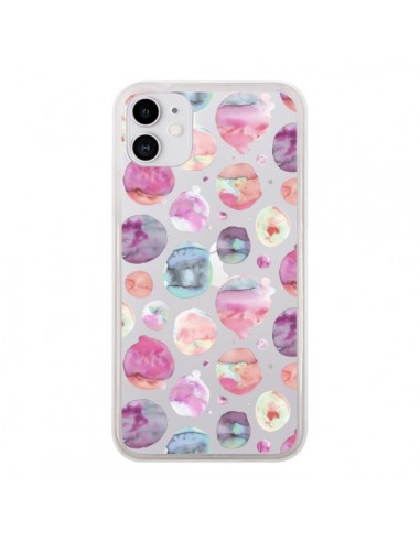 Coque iPhone 11 Big Watery Dots Pink - Ninola Design