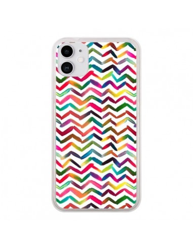 Coque iPhone 11 Chevron Stripes Multicolored - Ninola Design