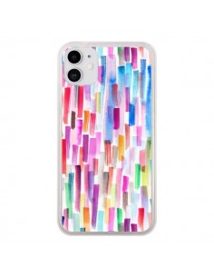 Coque iPhone 11 Colorful Brushstrokes Multicolored -...