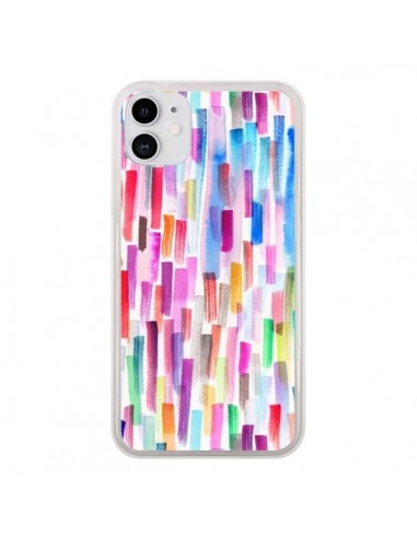 Coque iPhone 11 Colorful Brushstrokes Multicolored - Ninola Design