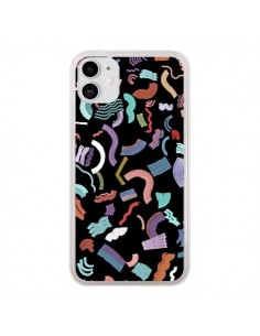 Coque iPhone 11 Curly and Zigzag Stripes Black - Ninola...