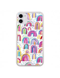 Coque iPhone 11 Cute Watercolor Rainbows - Ninola Design