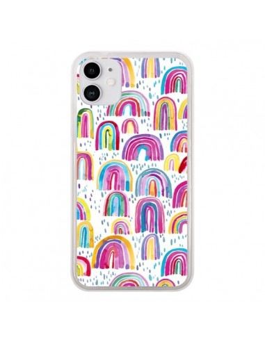 Coque iPhone 11 Cute Watercolor Rainbows - Ninola Design