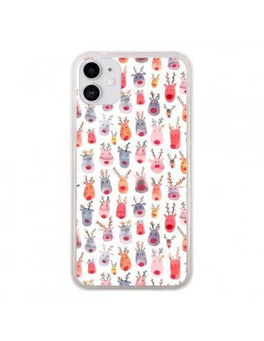 Coque iPhone 11 Cute Winter Reindeers - Ninola Design