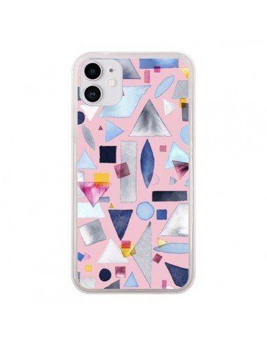 Coque iPhone 11 Geometric Pieces Pink - Ninola Design