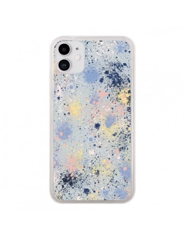 Coque iPhone 11 Gradient Watercolor Lines Blue - Ninola Design