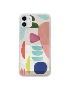 Coque iPhone 11 Moody Geometry Multi White - Ninola Design