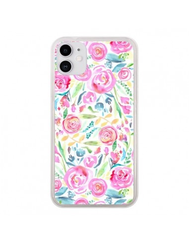 Coque iPhone 11 Speckled Watercolor Pink - Ninola Design