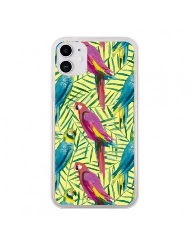 Coque iPhone 11 Tropical Monstera Leaves Multicolored - Ninola Design