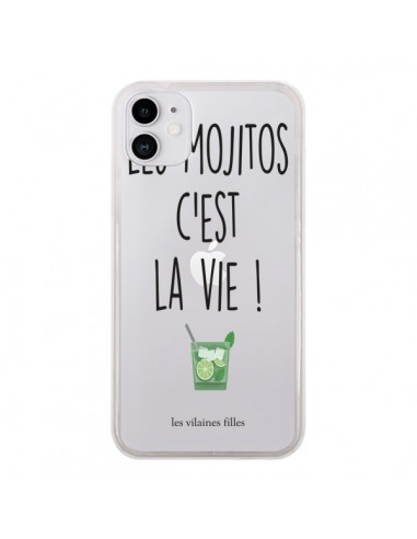 Coque iPhone 11 Les Mojitos, c'est la vie Transparente - Les Vilaines Filles