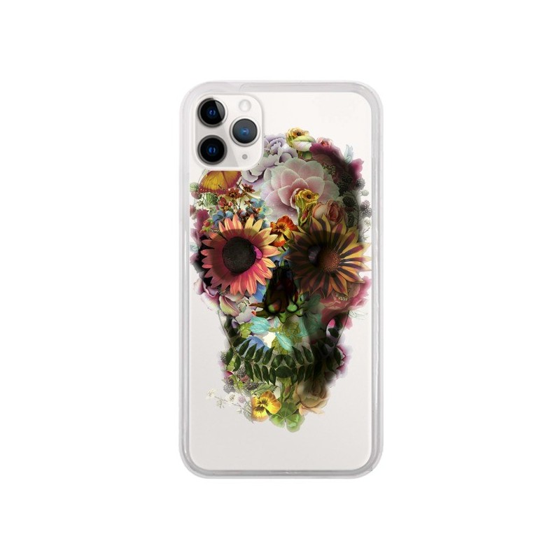 Coque iPhone 11 Pro Skull Flower Tête de Mort Transparente - Ali Gulec