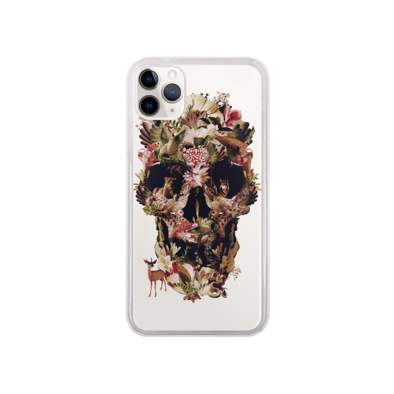 Coque iPhone 11 Pro Jungle Skull Tête de Mort Transparente - Ali Gulec