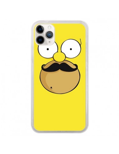 Coque iPhone 11 Pro Homer Movember Moustache Simpsons - Bertrand Carriere