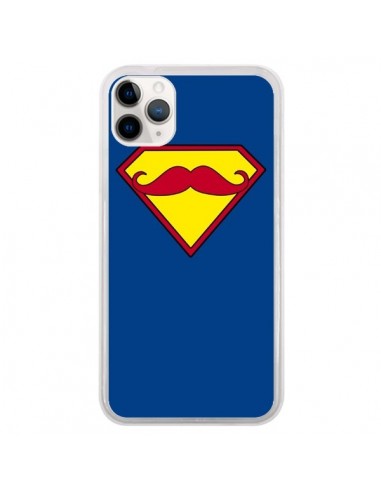 Coque iPhone 11 Pro Super Moustache Movember Superman - Bertrand Carriere