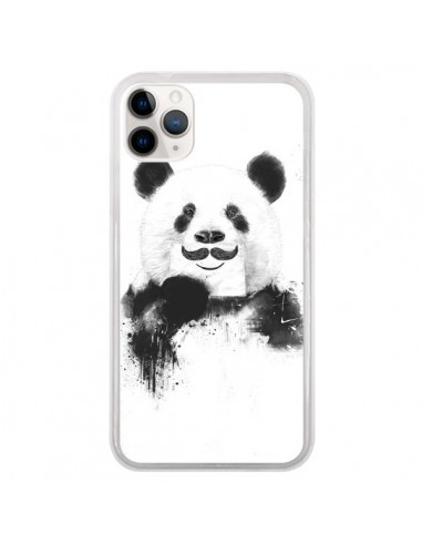 Coque iPhone 11 Pro Funny Panda Moustache Movember - Balazs Solti