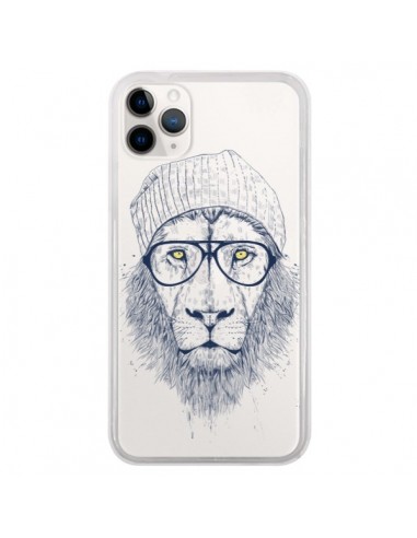 Coque iPhone 11 Pro Cool Lion Swag Lunettes Transparente - Balazs Solti