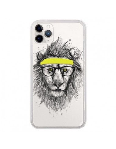 Coque iPhone 11 Pro Hipster Lion Transparente - Balazs Solti
