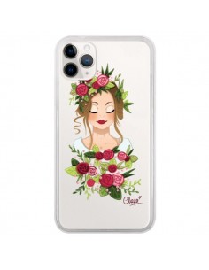 Coque iPhone 11 Pro Femme Closed Eyes Fleurs Transparente...