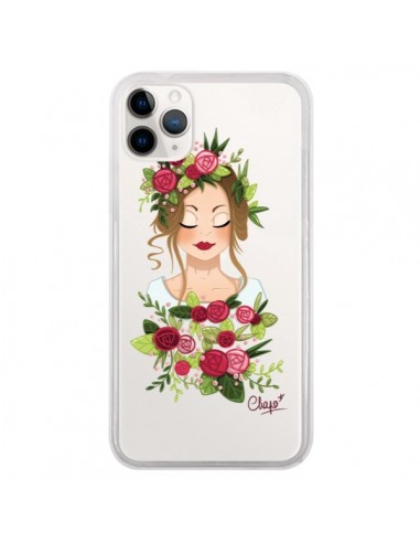 Coque iPhone 11 Pro Femme Closed Eyes Fleurs Transparente - Chapo