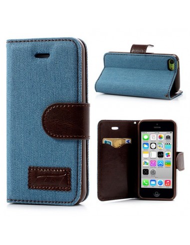 Etui Portefeuille en Jean pour iPhone 5C