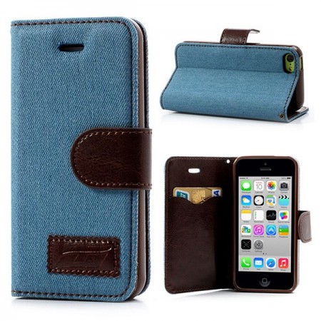 Etui Portefeuille en Jean pour iPhone 5C Etui Portefeuille en Jean pour iPhone 5C